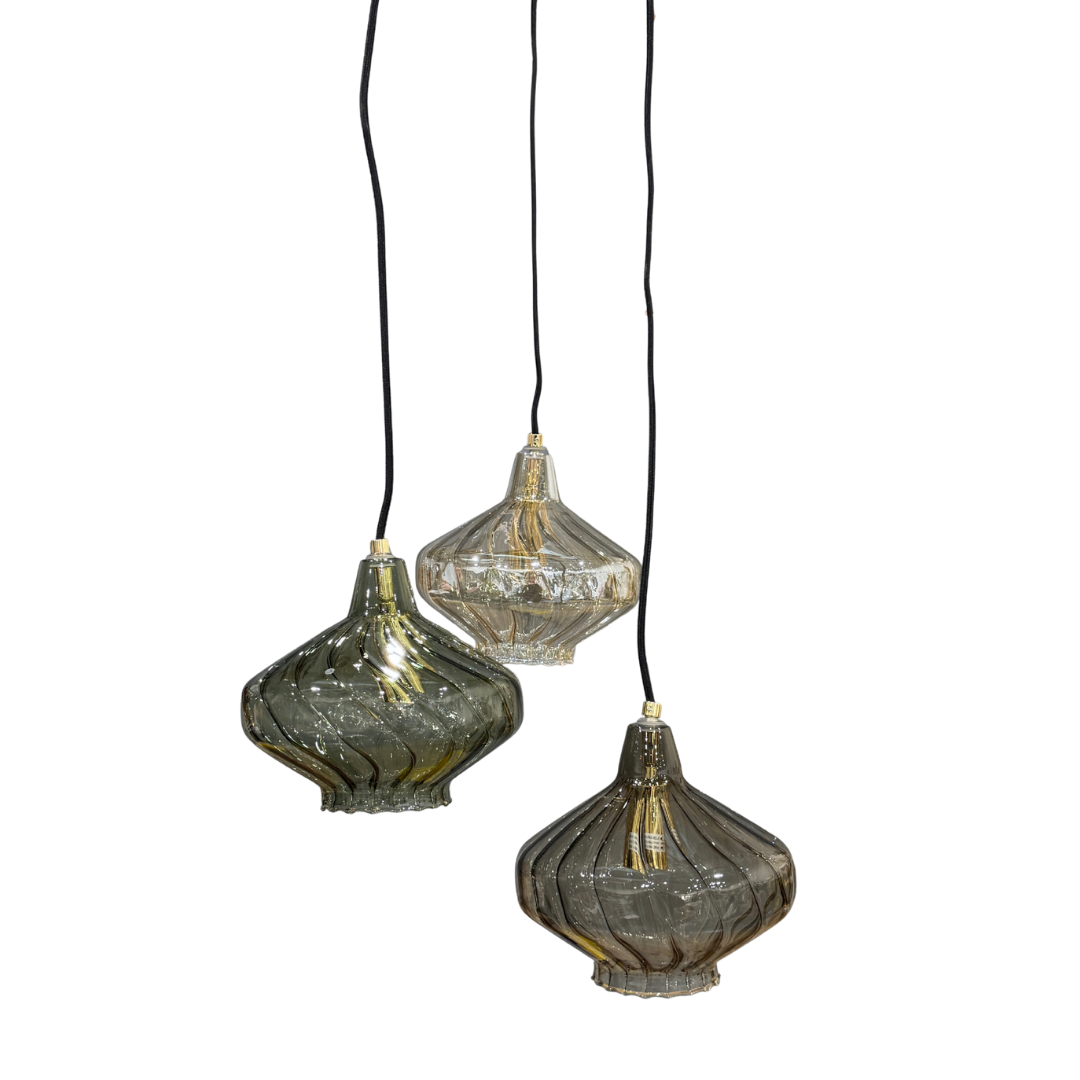 Made.com Kaleido 3 Cluster Ceiling Light, Green