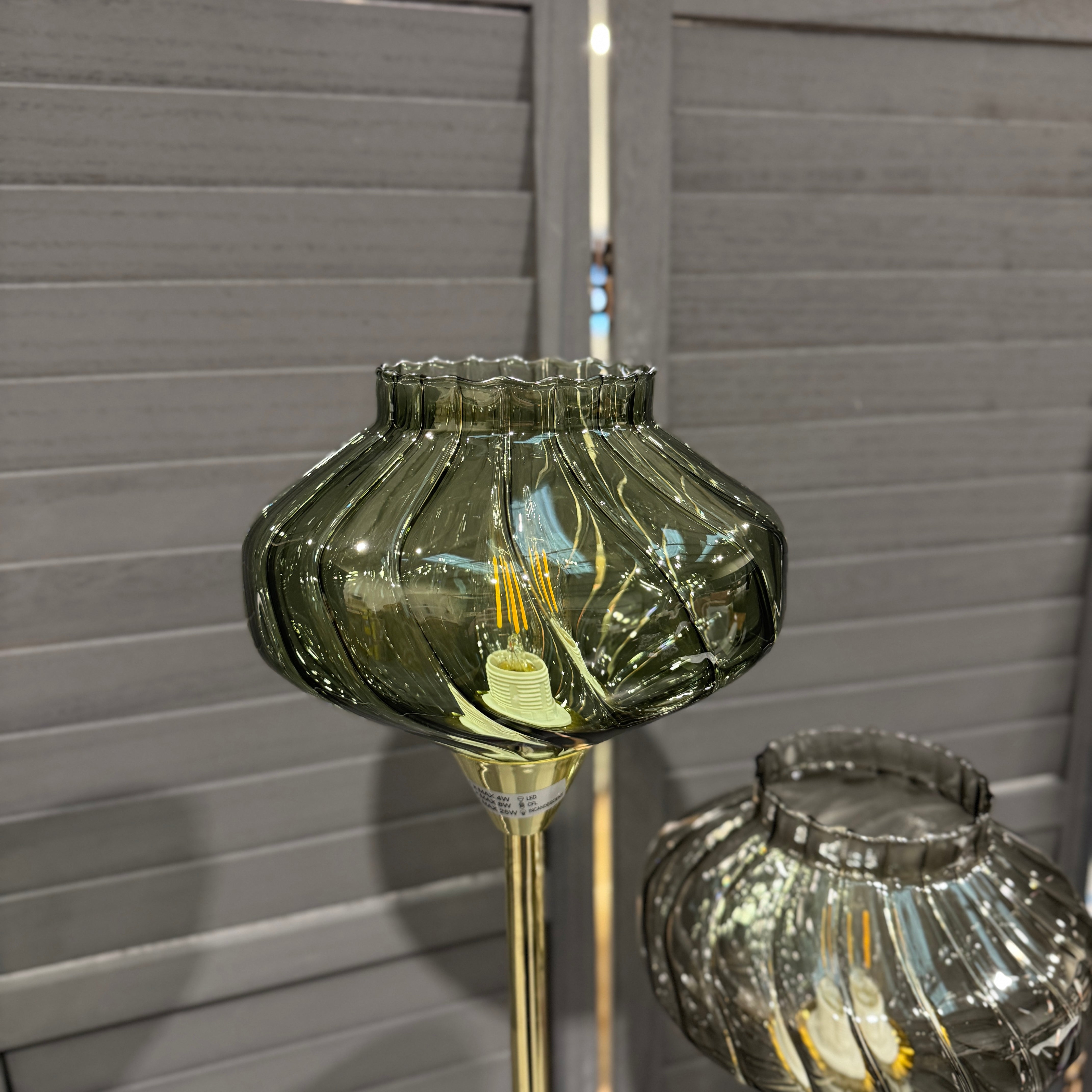 Made.com Kaleido Floor Lamp, Green & Brass