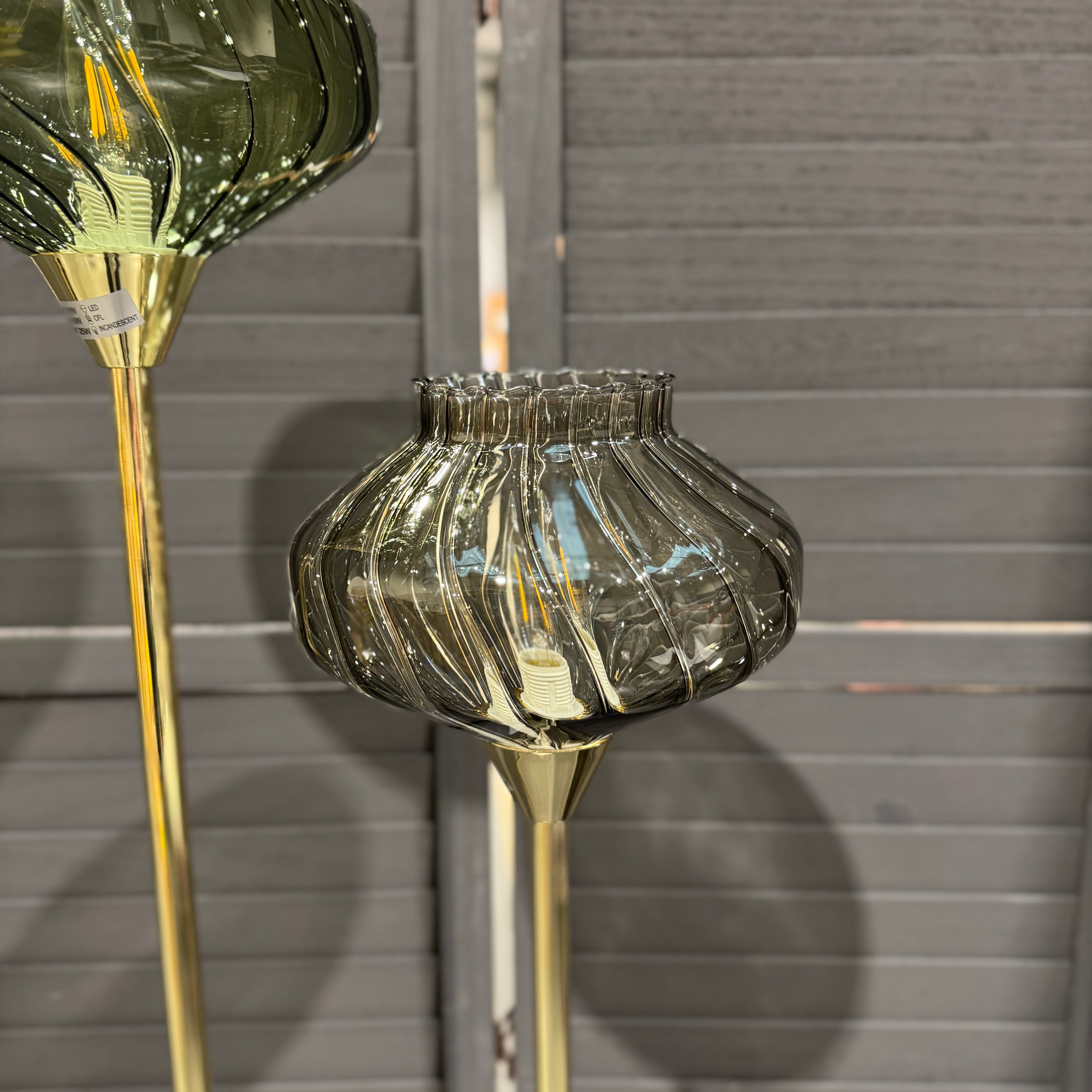 Made.com Kaleido Floor Lamp, Green & Brass