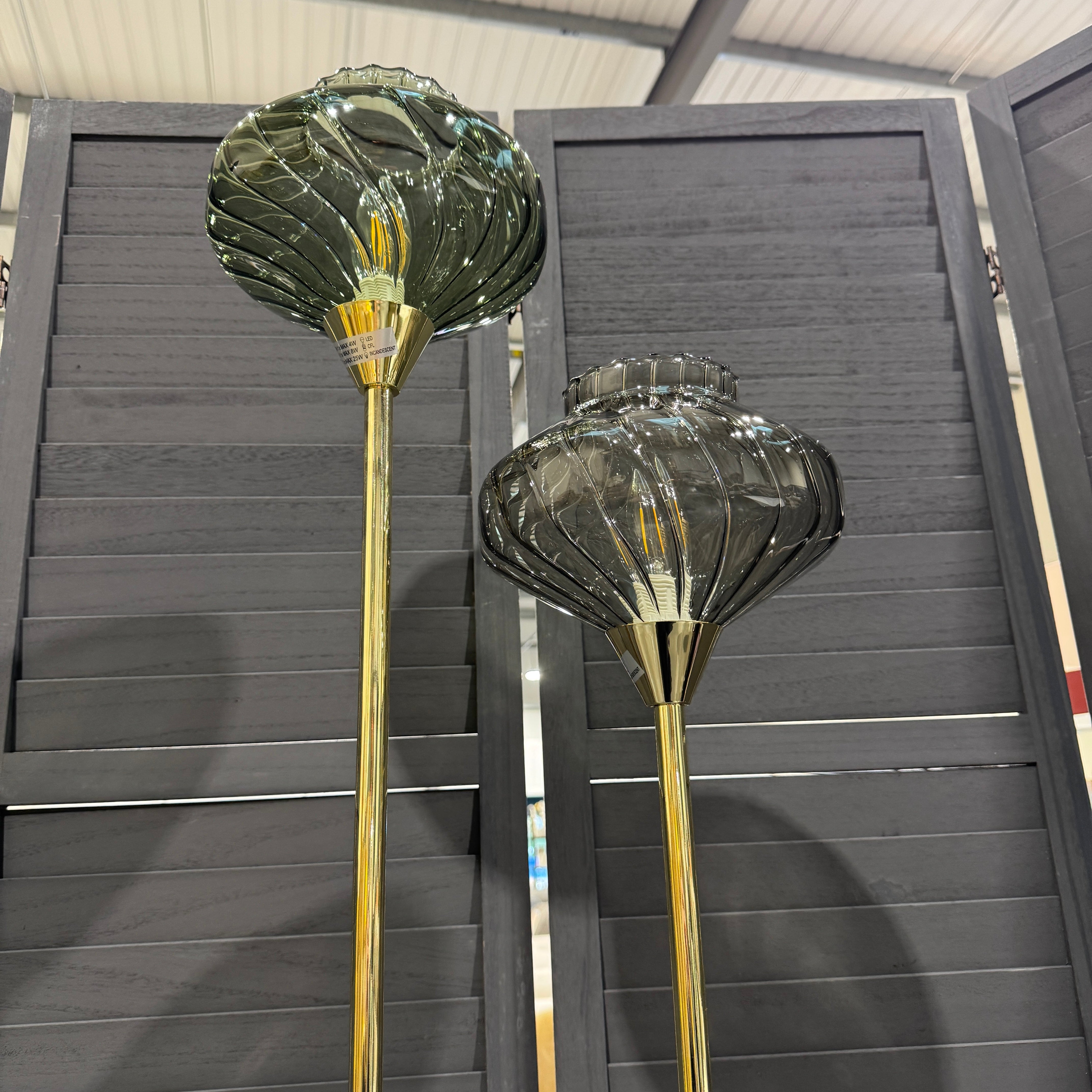 Made.com Kaleido Floor Lamp, Green & Brass