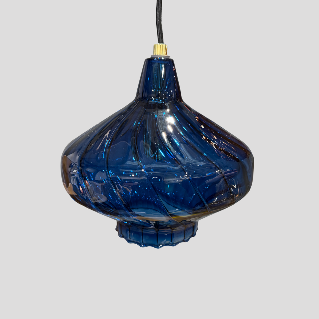 Made.com Kaleido 3 Cluster Ceiling Light, Multi Blue & Brass