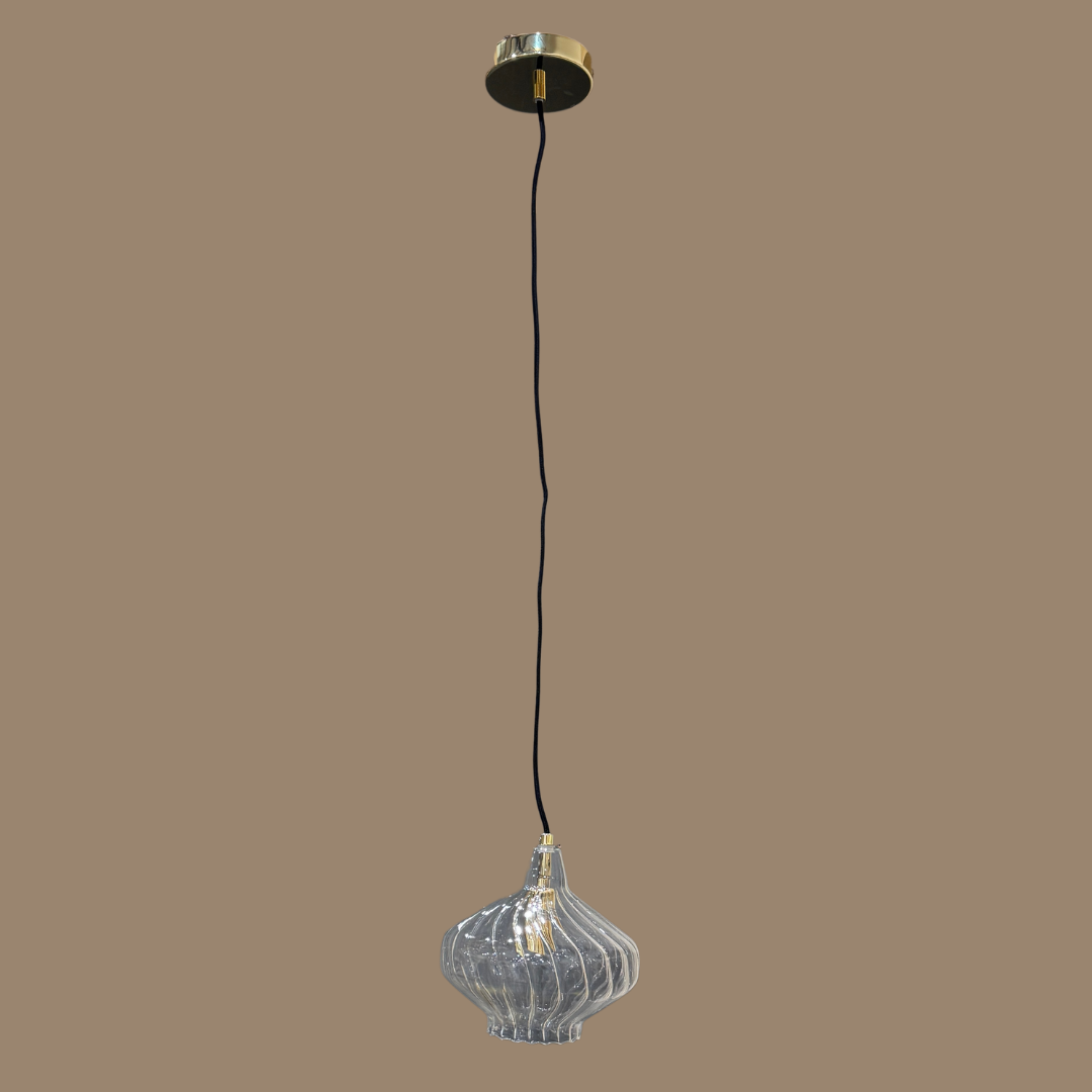 Made.com Kaleido Pendant Light, Clear & Brass