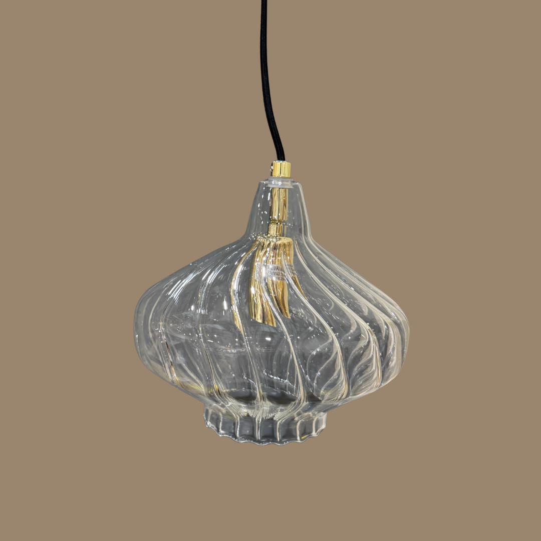 Made.com Kaleido Pendant Light, Clear & Brass