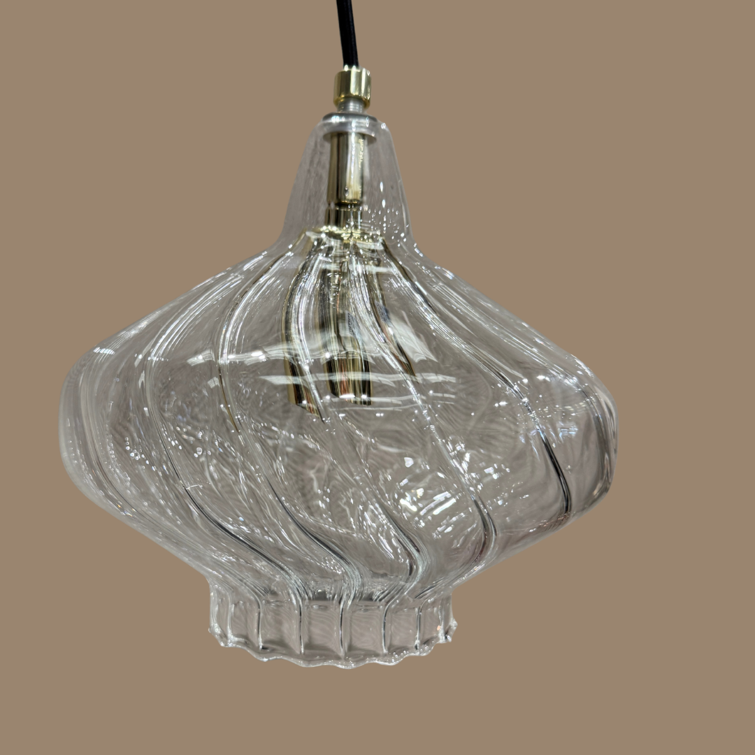 Made.com Kaleido Pendant Light, Clear & Brass