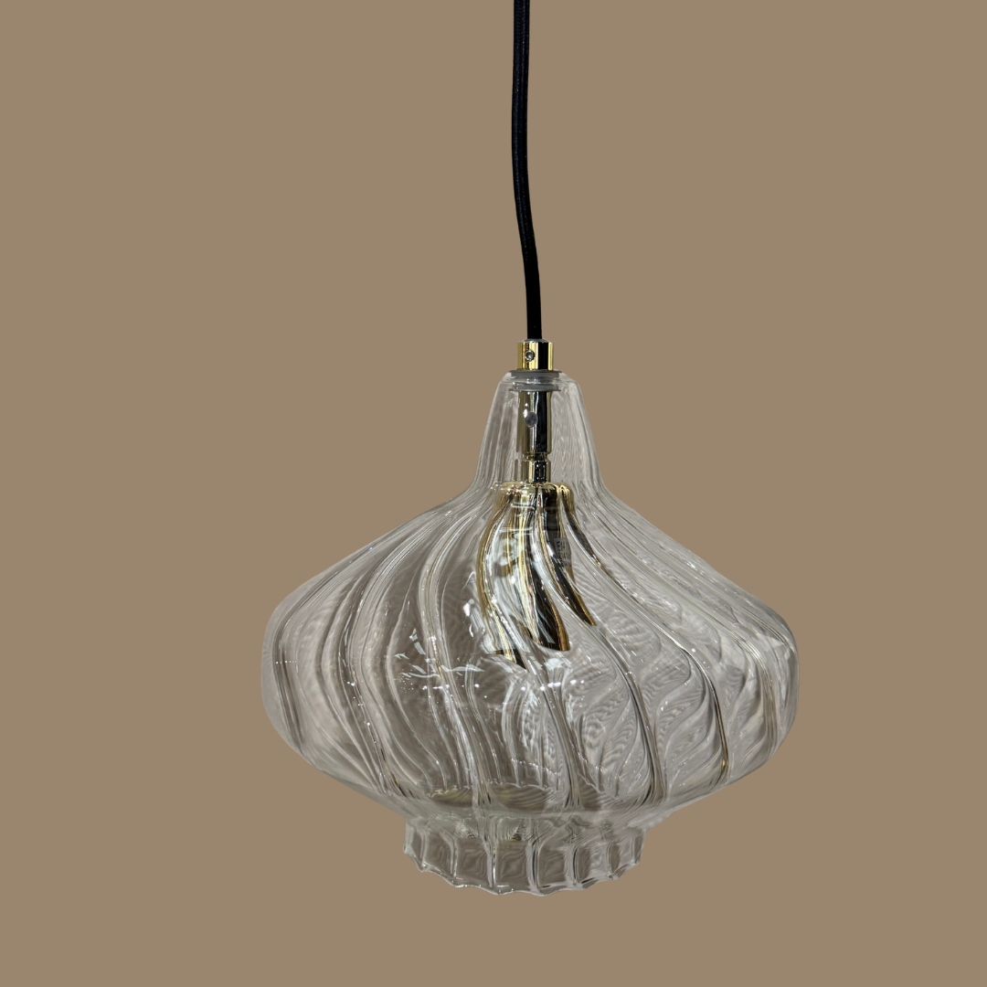 Made.com Kaleido Pendant Light, Clear & Brass