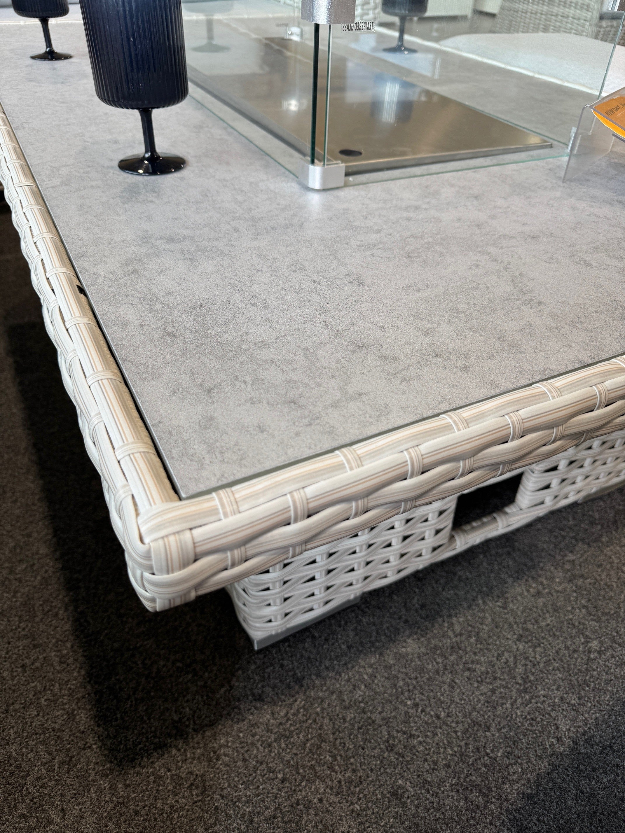 Franklyn L Shape Corner Sofa With Adjustable Firepit Table